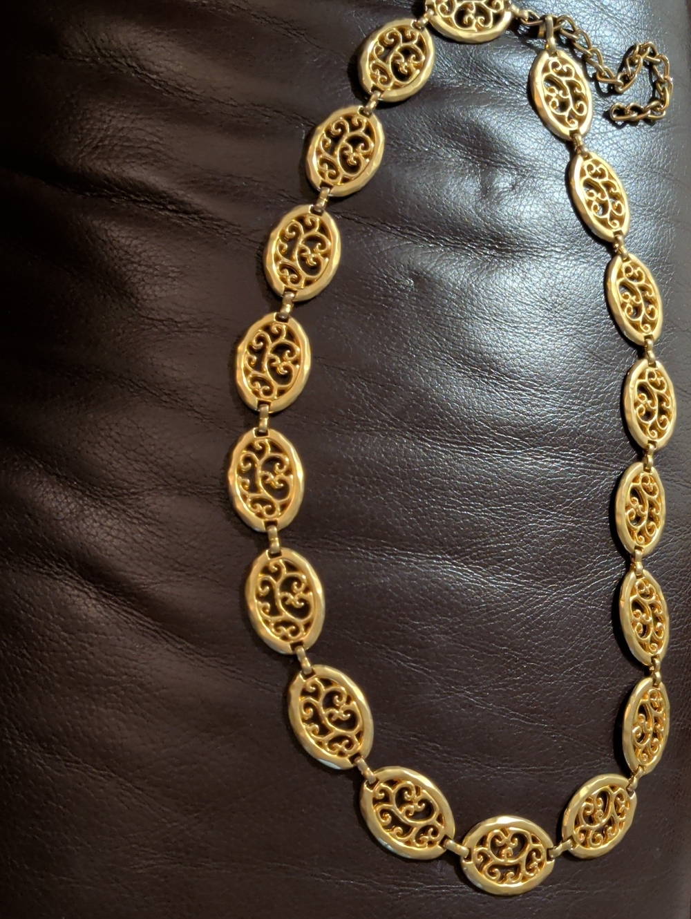 Escada, Gold Filigree Link Chain Link Belt